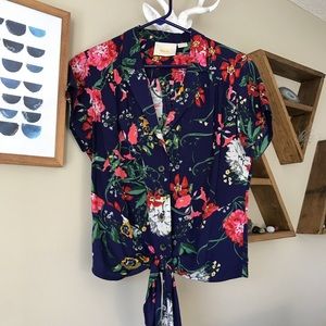 Maeve Floral Tie Button Up